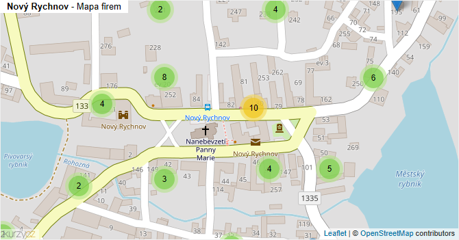 Nový Rychnov - mapa firem