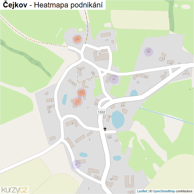 Mapa Čejkov - Firmy v části obce.