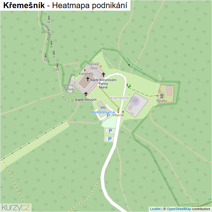 Mapa Křemešník - Firmy v části obce.