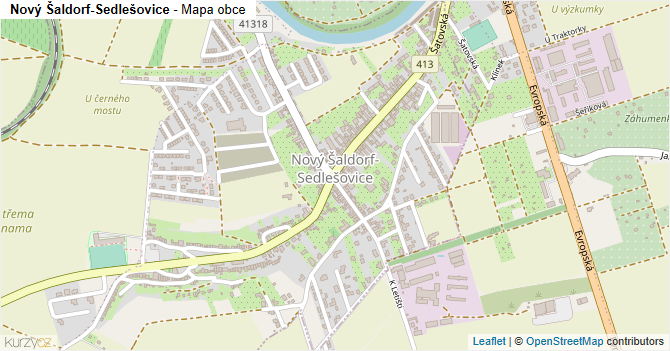 Nový Šaldorf-Sedlešovice - mapa obce