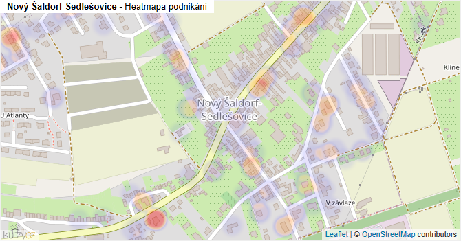 Nový Šaldorf-Sedlešovice - mapa podnikání