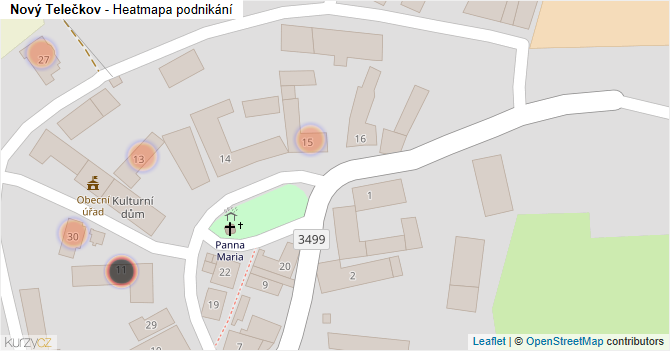 Nový Telečkov - mapa podnikání