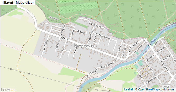 Hlavní - mapa ulice