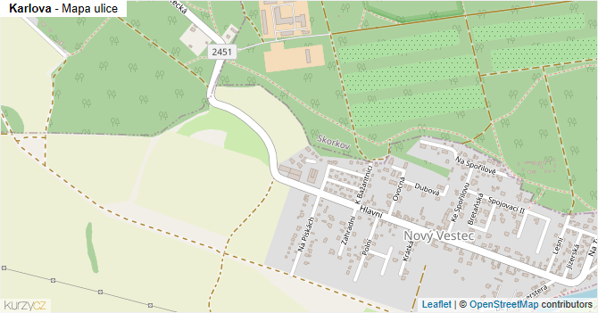 Karlova - mapa ulice