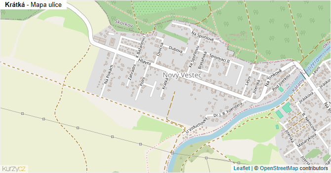 Krátká - mapa ulice