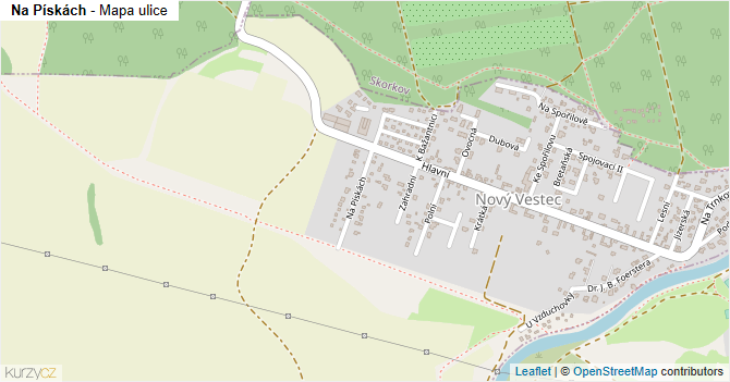 Na Pískách - mapa ulice