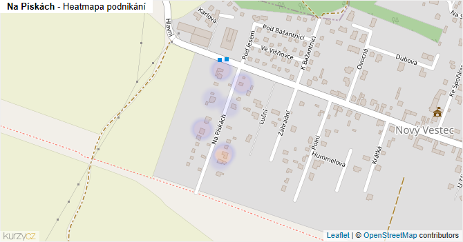 Na Pískách - mapa podnikání