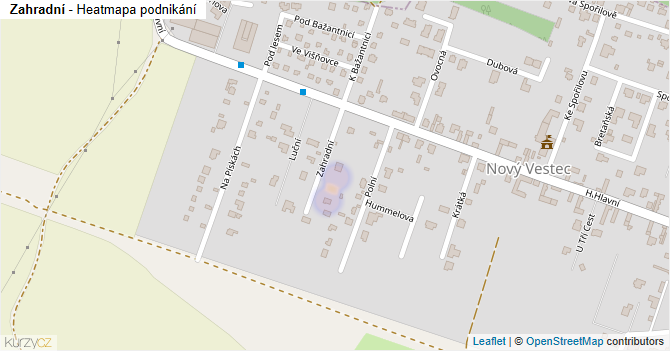 Zahradní - mapa podnikání