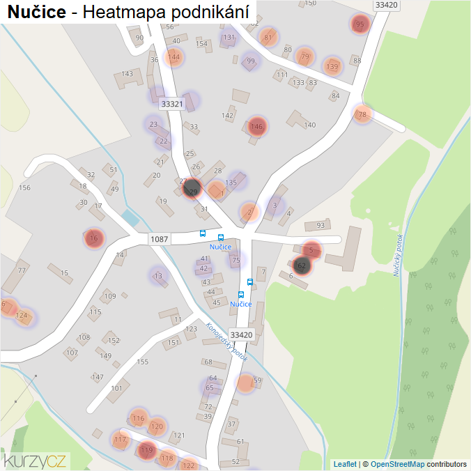 Mapa Nučice - Firmy v části obce.