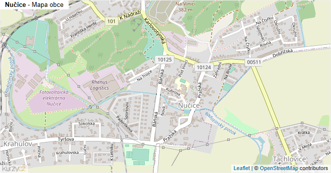 Nučice - mapa obce