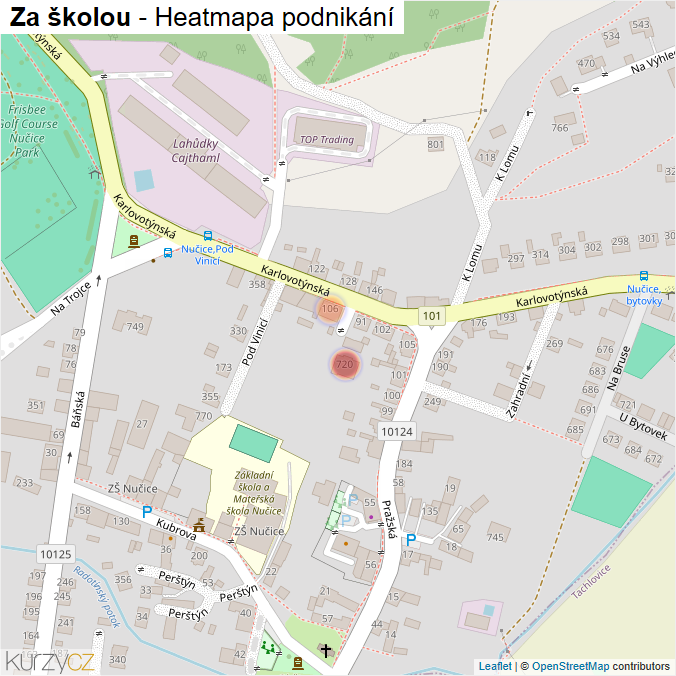 Mapa Za školou - Firmy v ulici.