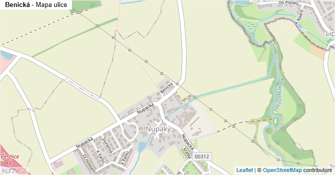 Benická - mapa ulice