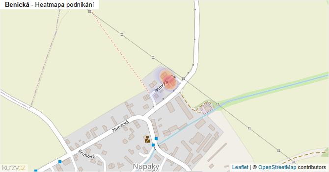 Benická - mapa podnikání