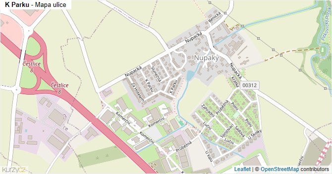 K Parku - mapa ulice