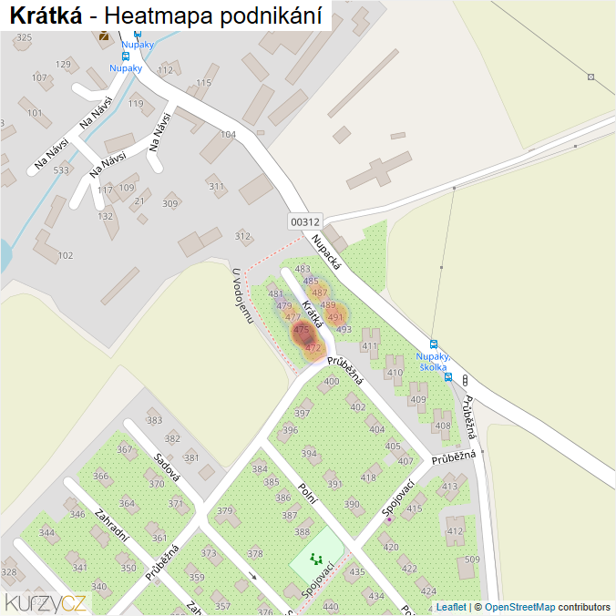 Mapa Krátká - Firmy v ulici.