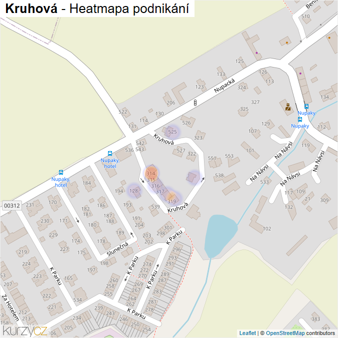 Mapa Kruhová - Firmy v ulici.