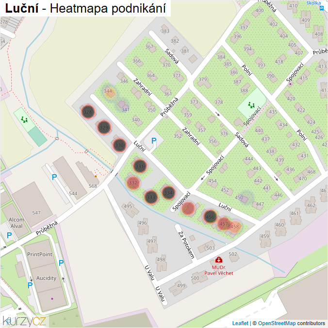 Mapa Luční - Firmy v ulici.