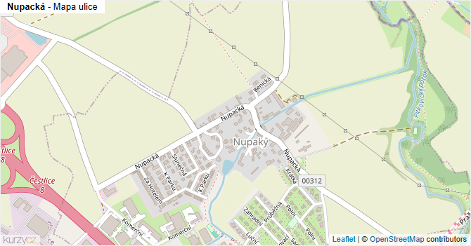 Nupacká - mapa ulice