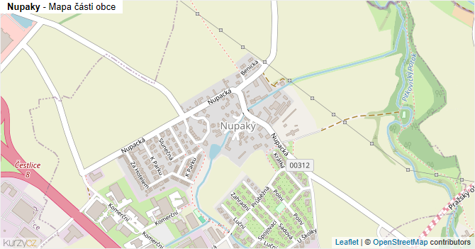 Nupaky - mapa části obce