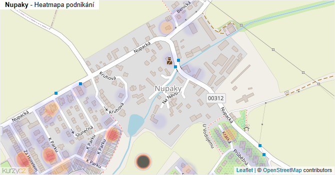 Nupaky - mapa podnikání