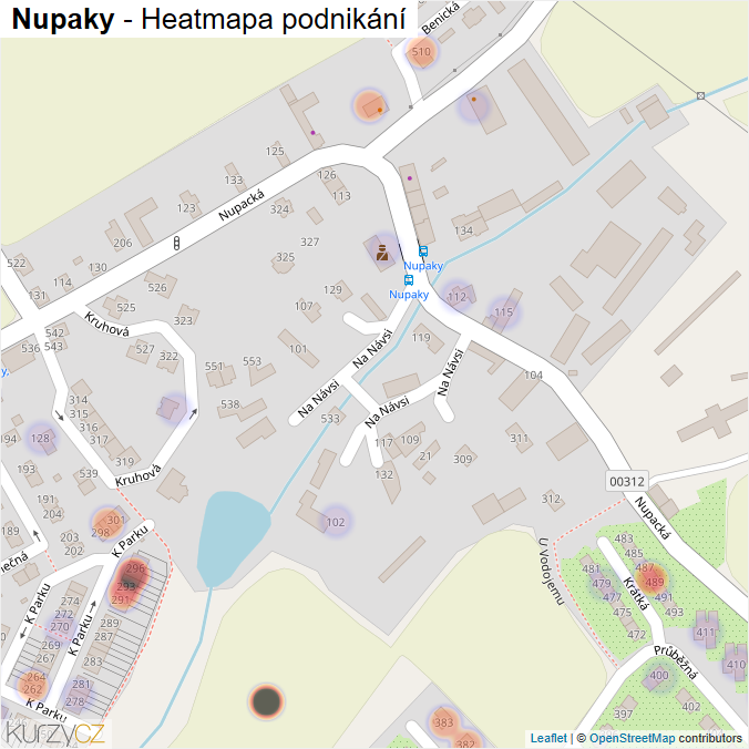 Mapa Nupaky - Firmy v části obce.