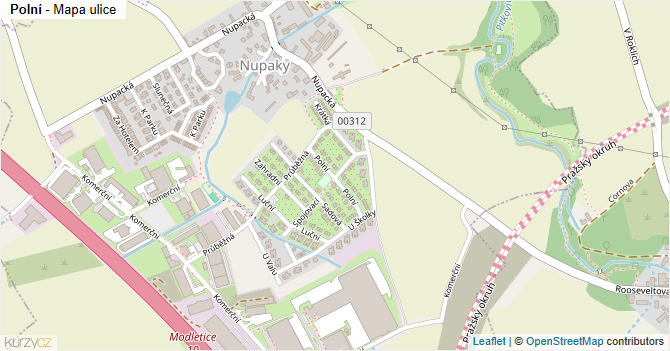 Polní - mapa ulice