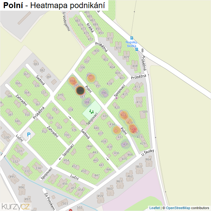 Mapa Polní - Firmy v ulici.