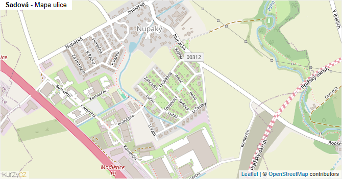Sadová - mapa ulice