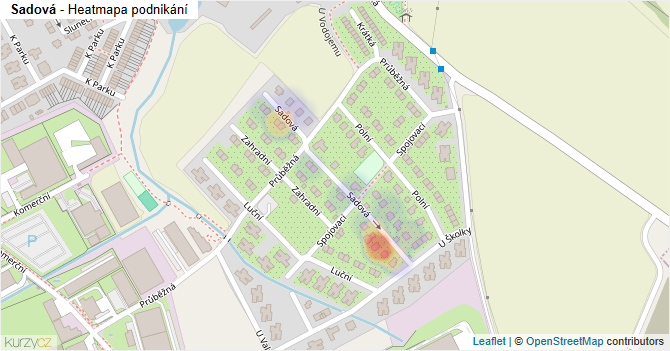 Sadová - mapa podnikání