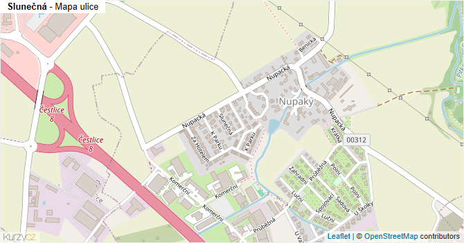 Slunečná - mapa ulice
