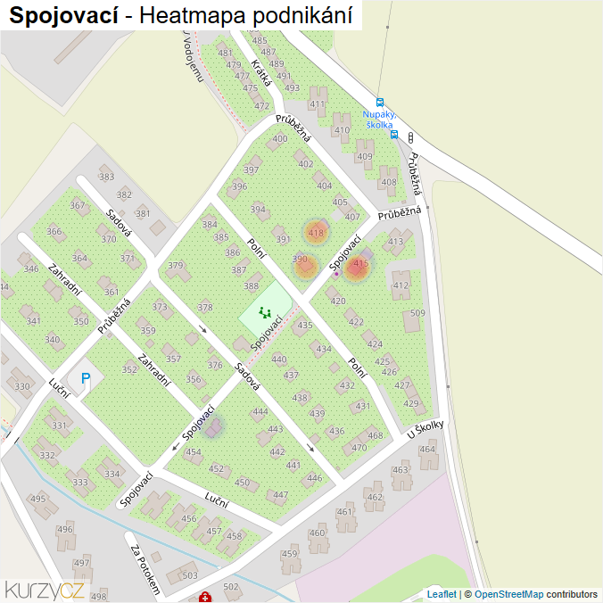 Mapa Spojovací - Firmy v ulici.