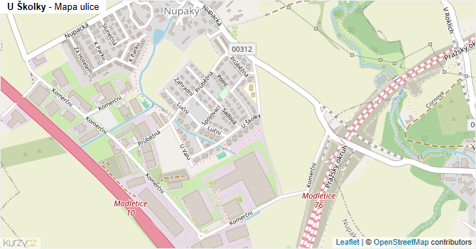 U Školky - mapa ulice