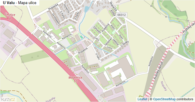 U Valu - mapa ulice