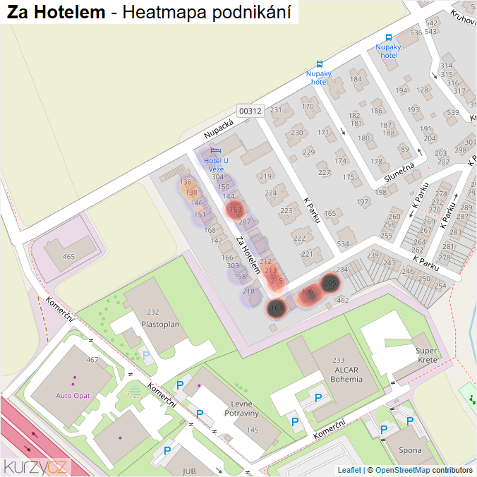 Mapa Za Hotelem - Firmy v ulici.