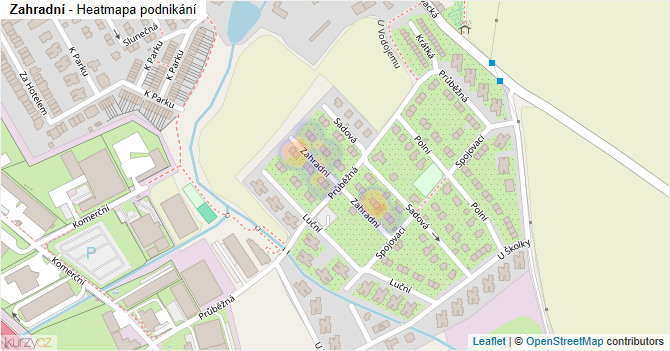 Zahradní - mapa podnikání