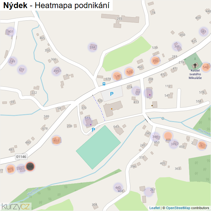 Mapa Nýdek - Firmy v obci.