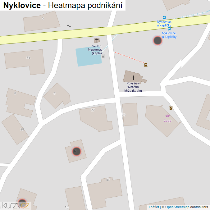 Mapa Nyklovice - Firmy v obci.