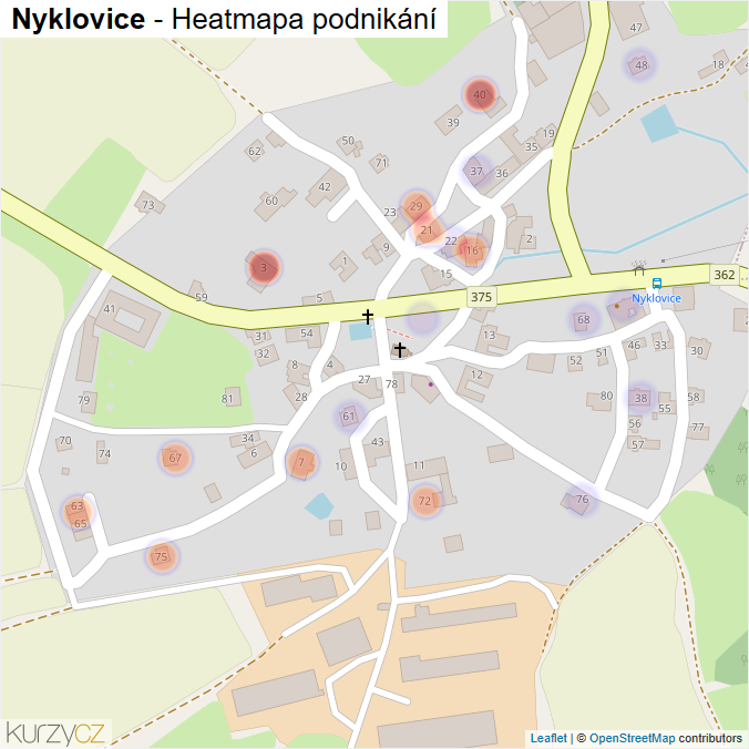 Mapa Nyklovice - Firmy v části obce.
