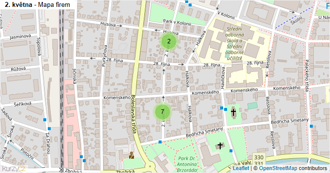 2. května - mapa firem