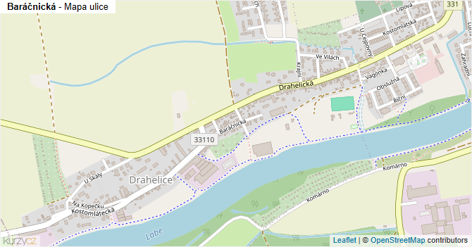 Baráčnická - mapa ulice