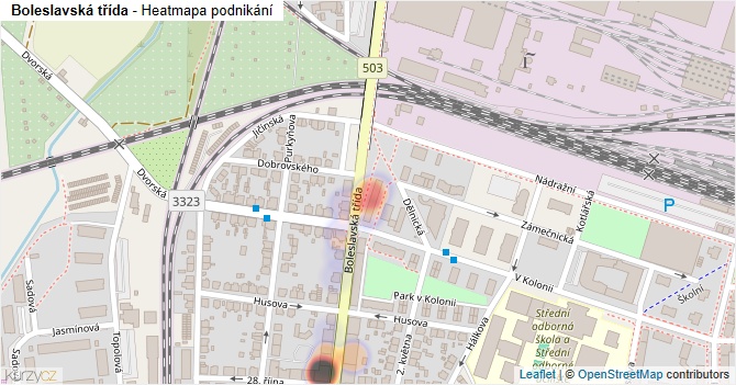 Boleslavská třída - mapa podnikání