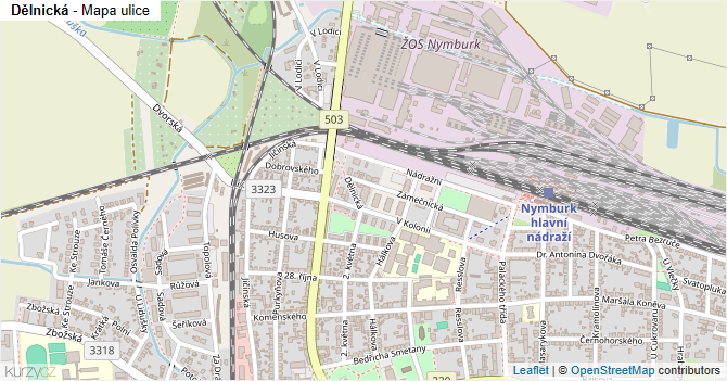 Dělnická - mapa ulice