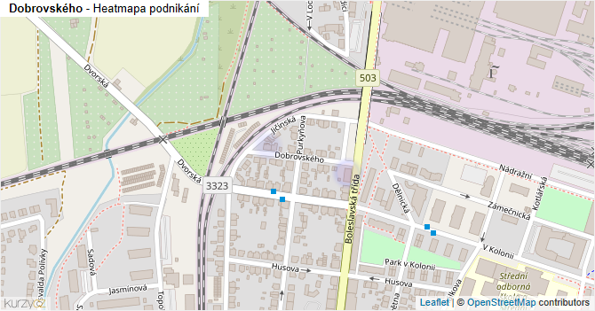 Dobrovského - mapa podnikání