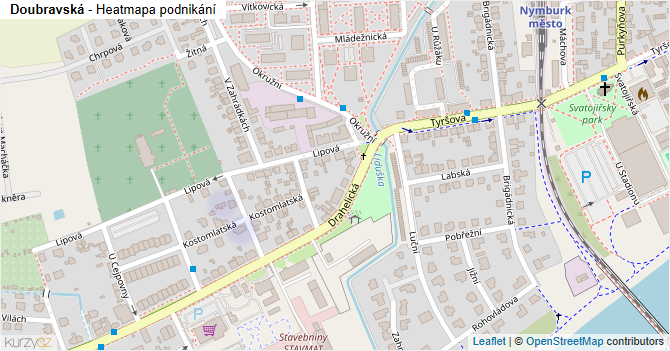 Doubravská - mapa podnikání