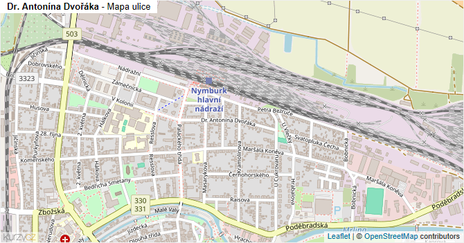 Dr. Antonína Dvořáka - mapa ulice