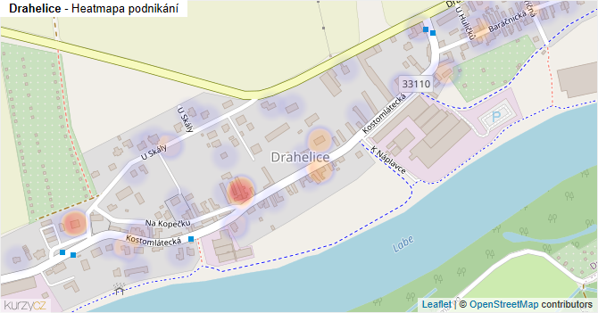 Drahelice - mapa podnikání