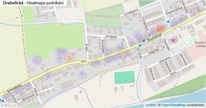 Drahelická - mapa podnikání