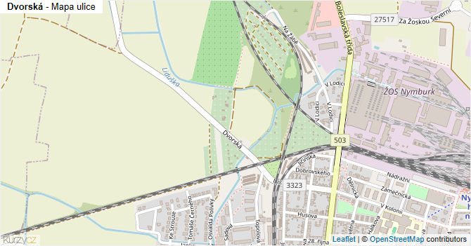 Dvorská - mapa ulice