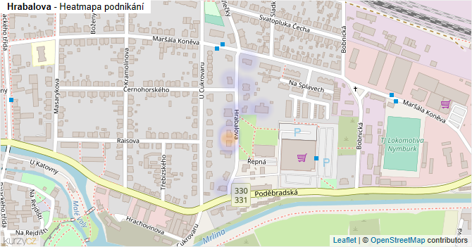 Hrabalova - mapa podnikání