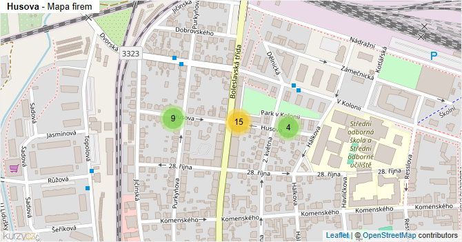 Husova - mapa firem